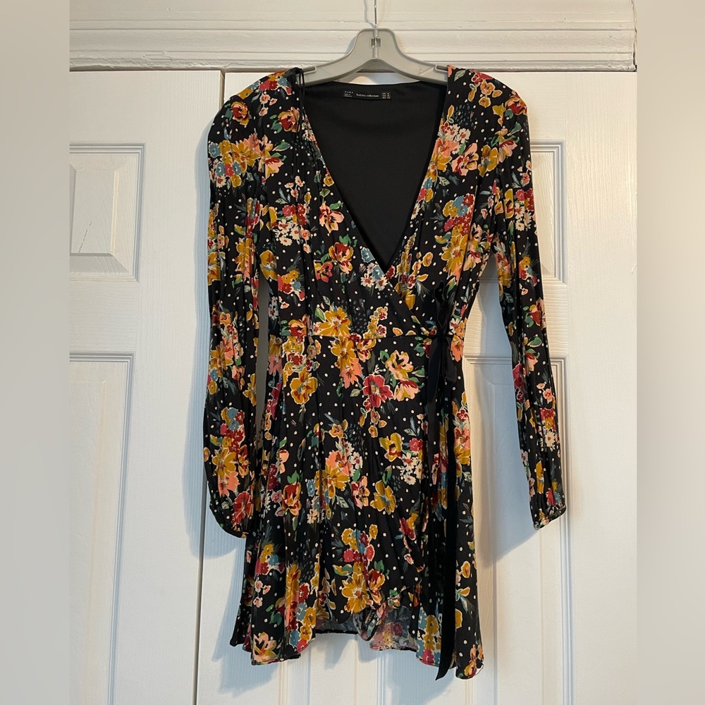 Zara Floral wrap front romper